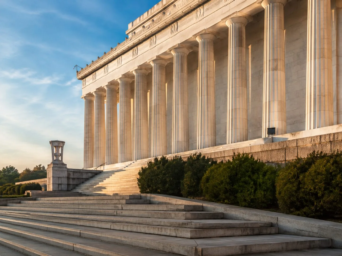 The Lincoln Memorial at the west end of the National Mall
