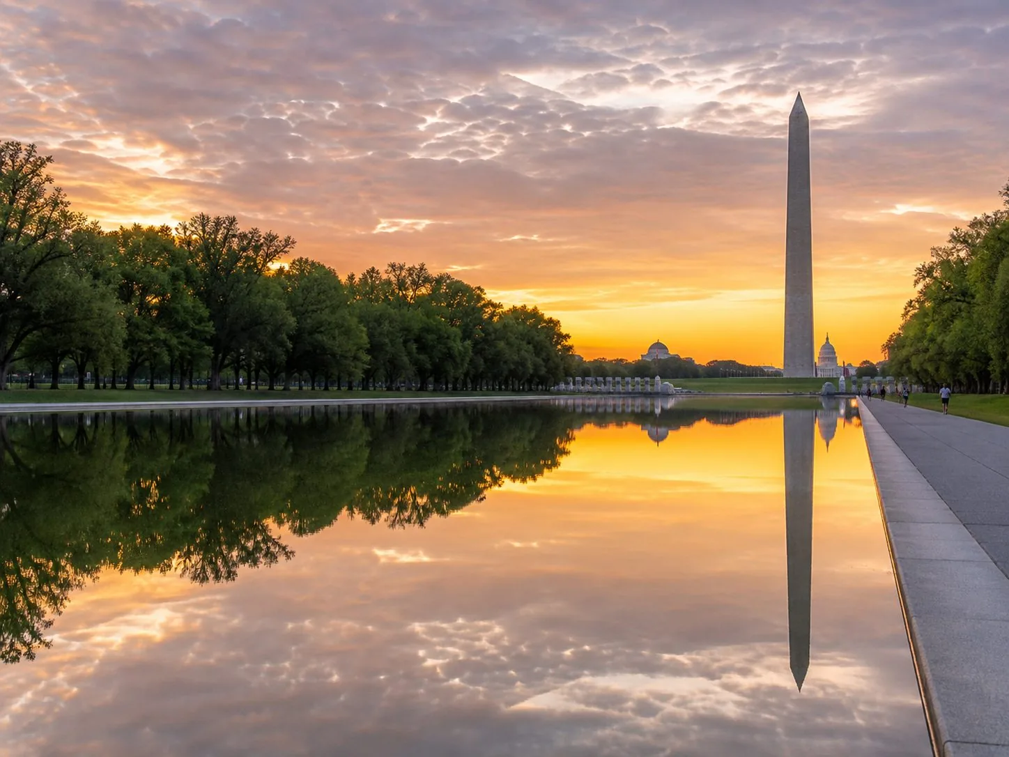 The Reflecting Pool between the Lincoln and WWII memorials